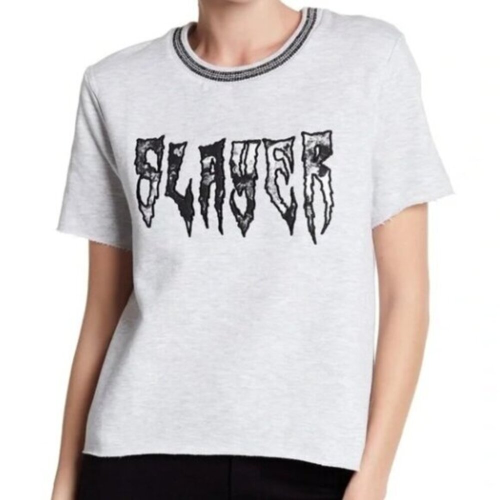 Eleven Paris Slayer Tee Short Sleeve Light Grey Jersey Knit SZ L new